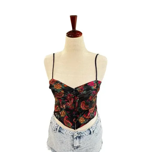 Vintage 90s Victoria’s Secret Gold Label Paisley Corset Cami Womens S Fits Big - Picture 6 of 9